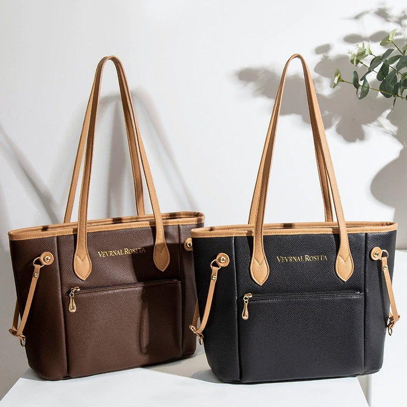 Bolsa de compras clássica de fábrica de fornecimento de comércio exterior, bolsa tote com borda de óleo, bolsa grande multicolorida para mamãe, bolsa de ombro de grande capacidade para mulheres.