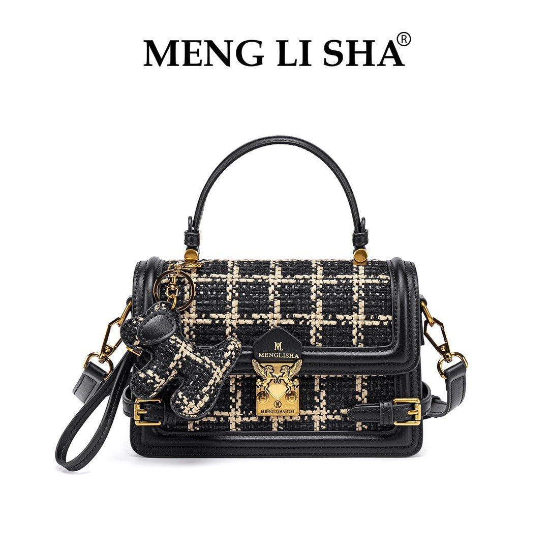 Bolsa transversal de ombro pequena e quadrada, bordada, estilo retrô de luxo, para mulheres, nova coleção 2026, moderna e versátil para o dia a dia.