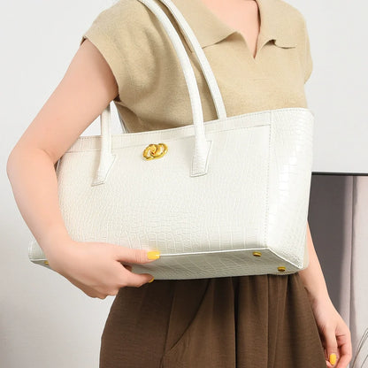 Textura Xiaoxiangfeng Mais fácil para combinar com bolsa de ombro FashionClassy sentido padrão de crocodilo bolsa de ombro Casual feminina Roupas de trabalho bolsa de axila