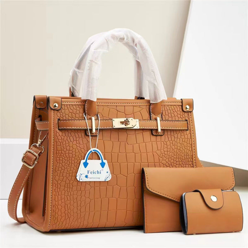 Bolsa de mão nova padrão de pedra bolsa para sogra cor pura design moderno exportação taizhou bolsa feminina bolsas transfronteiriças