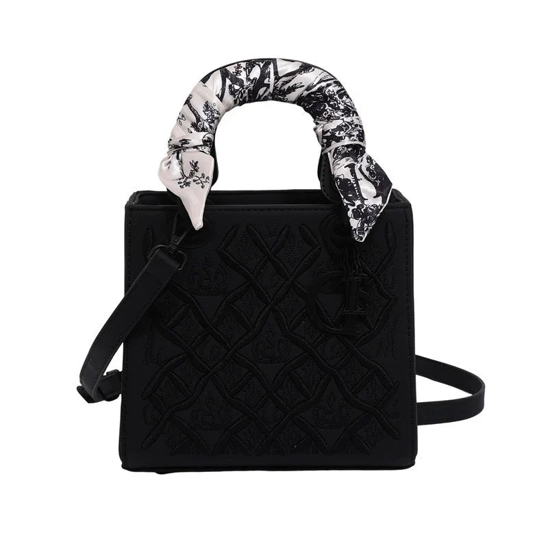 Bolsa Princesa Diana com Bordado Pesado, Nova Moda, Bolsa de Seda, Bolsa de Ombro de Alta Qualidade para Mulheres