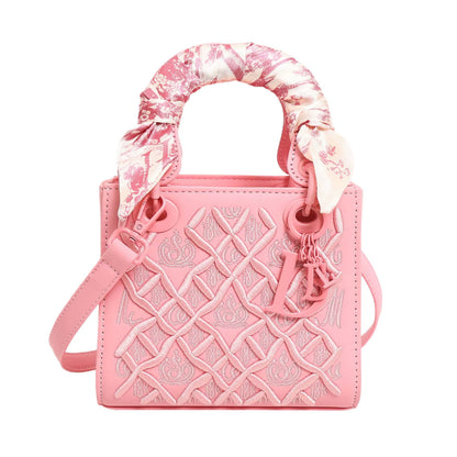Bolsa Princesa Diana com Bordado Pesado, Nova Moda, Bolsa de Seda, Bolsa de Ombro de Alta Qualidade para Mulheres