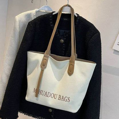 Sacola de Lona - Grande Capacidade Feminina, Novo Design Premium 2026, Bolsa de Mão de Tecido, Sacola Grande para o Dia a Dia
