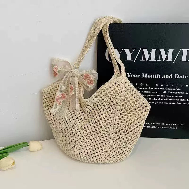 Bolsa Tote de Grande Capacidade, Bolsa de Palha, Bolsa de Ombro de Verão, Bolsa de Palha Feminina Feita à Mão, Nova Bolsa de Praia para Férias