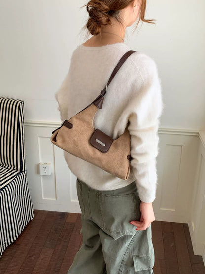 Design de nicho 2026 nova bolsa feminina OutonoRetro pequena bolsa quadrada de ombro Roupa de Trabalho bolsa de axila bolsa baguete