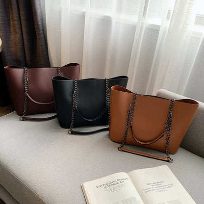 Bolsa feminina de grande capacidade - 2020 nova bolsa de ombro com corrente chique estilo coreano - bolsa versátil de moda de verão