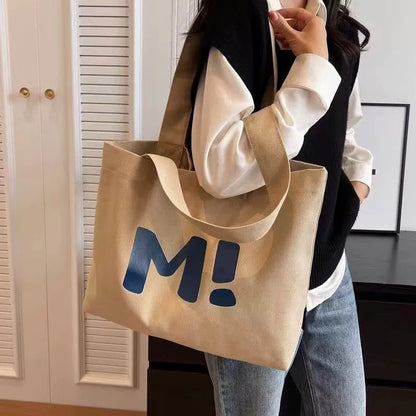 Sacola de lona feminina grande capacidade resistente sacola de compras de supermercado simples e versátil 2024 nova bolsa de ombro sacola tote