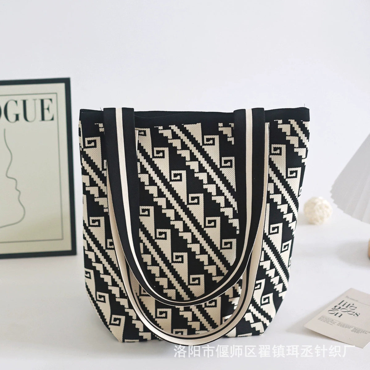 Bolsa de malha de grande capacidade bolsa de ombro feminina versátil moda crossbody bolsa balde bolsa de ombro