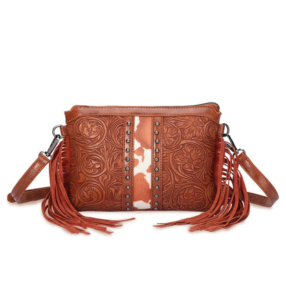 Bolsa Boêmia de Estilo Novo com Franjas, Bolsa Transversal, Bolsa de Ombro, Bolsa de Alta Quality, Bolsa Feminina em Couro PU Impresso