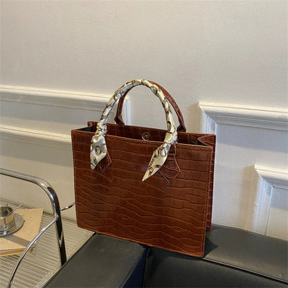 Bolsa Feminina de Alta Qualidade e Grande Capacidade 2026: Nova Moda, Bolsa Tote Simples para o Dia a Dia com Estampa Crocodilo
