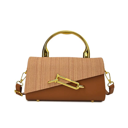 Bolsa Satchel Clássica Transfronteiriça para Mulheres 2026 Exportação Nova Coleção Luxo Acessível Patchwork Fácil de Combinar Bolsa de Ombro Transversal