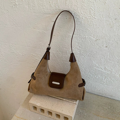 Design de nicho 2026 nova bolsa feminina OutonoRetro pequena bolsa quadrada de ombro Roupa de Trabalho bolsa de axila bolsa baguete