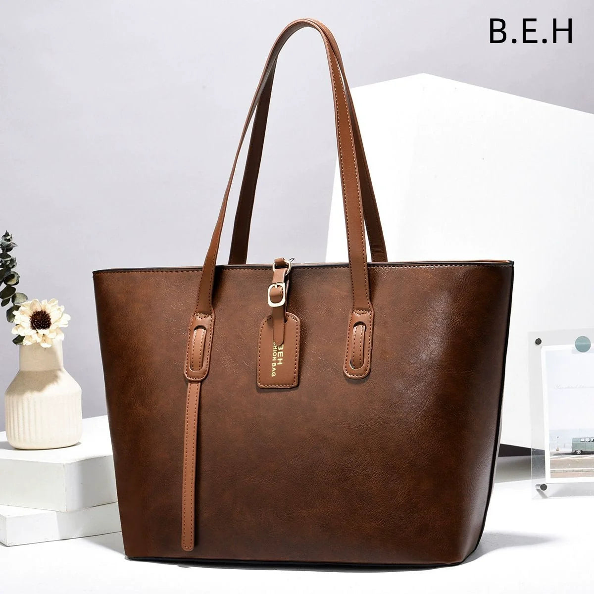 Bolsa tote com estampa de couro de vaca, bolsa feminina Taizhou, bolsa transversal de ombro único, bolsa texturizada BEHtotebags