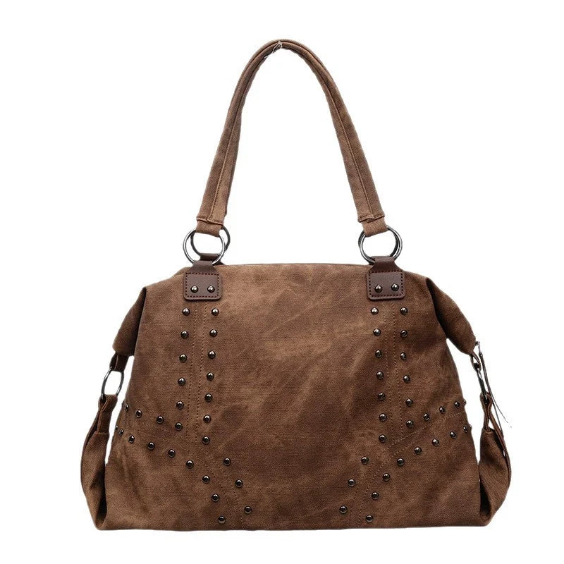 Bolsa de Ombro com Rebites da Nova Moda 2026, Bolsa Tote de Grande Capacidade, Bolsa de Mão Feminina Casual Versátil de Alta Qualidade para o Dia a Dia