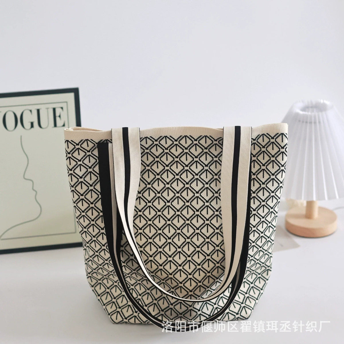 Bolsa de malha de grande capacidade bolsa de ombro feminina versátil moda crossbody bolsa balde bolsa de ombro