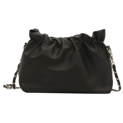 Bolsa de textura de nicho para mulheres 2024 nova bolsa de ombro versátil de verão com corrente transversal bolsa de nuvem plissada de alta qualidade.