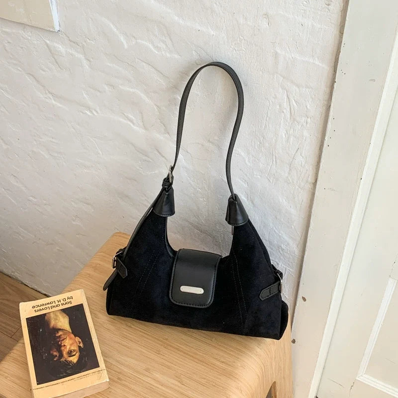 Design de nicho 2026 nova bolsa feminina OutonoRetro pequena bolsa quadrada de ombro Roupa de Trabalho bolsa de axila bolsa baguete