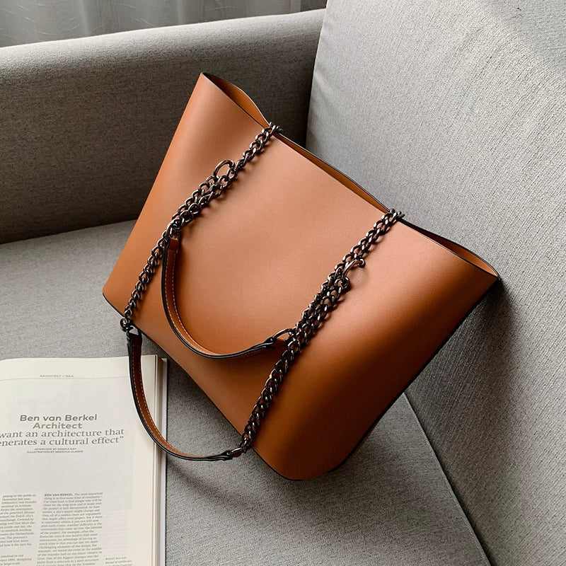 Bolsa feminina de grande capacidade - 2020 nova bolsa de ombro com corrente chique estilo coreano - bolsa versátil de moda de verão