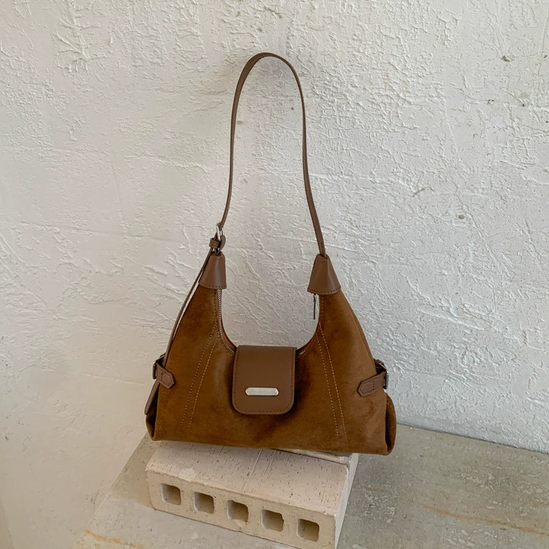 Design de nicho 2026 nova bolsa feminina OutonoRetro pequena bolsa quadrada de ombro Roupa de Trabalho bolsa de axila bolsa baguete