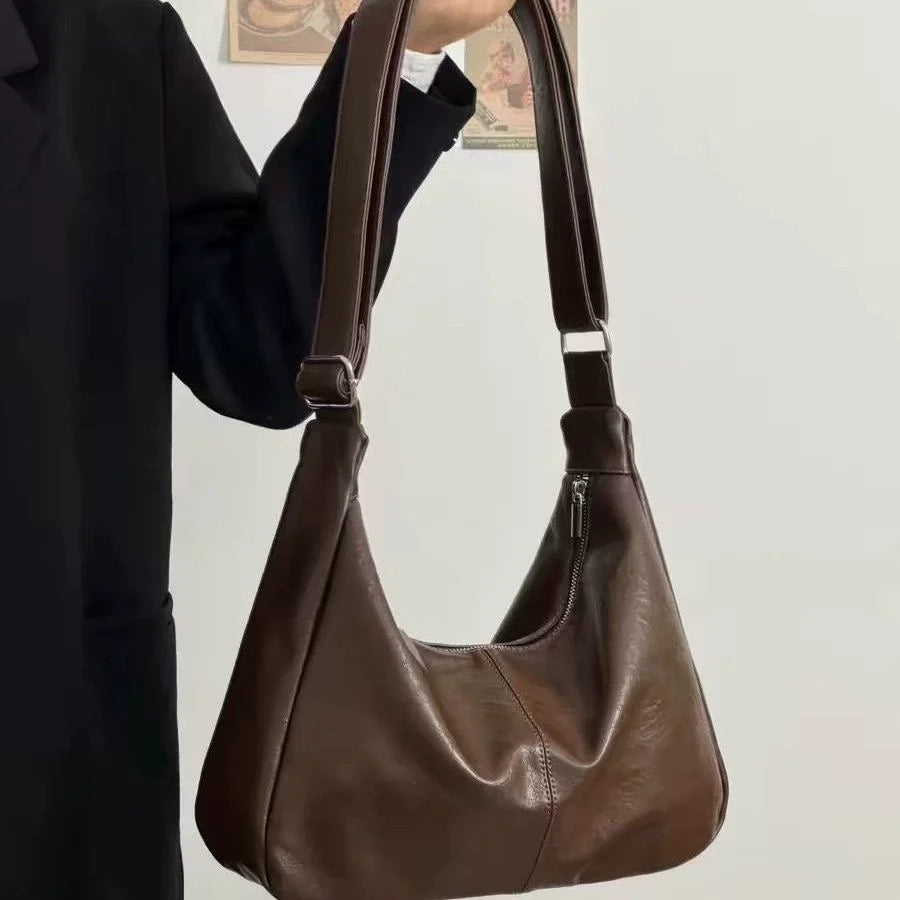 Bolsa feminina de ombro estilo K para outono e inverno, fácil de combinar, bolsa tiracolo, grande capacidade, bolsa tote para estudantes, estilo casual, ideal para viagens casuais.