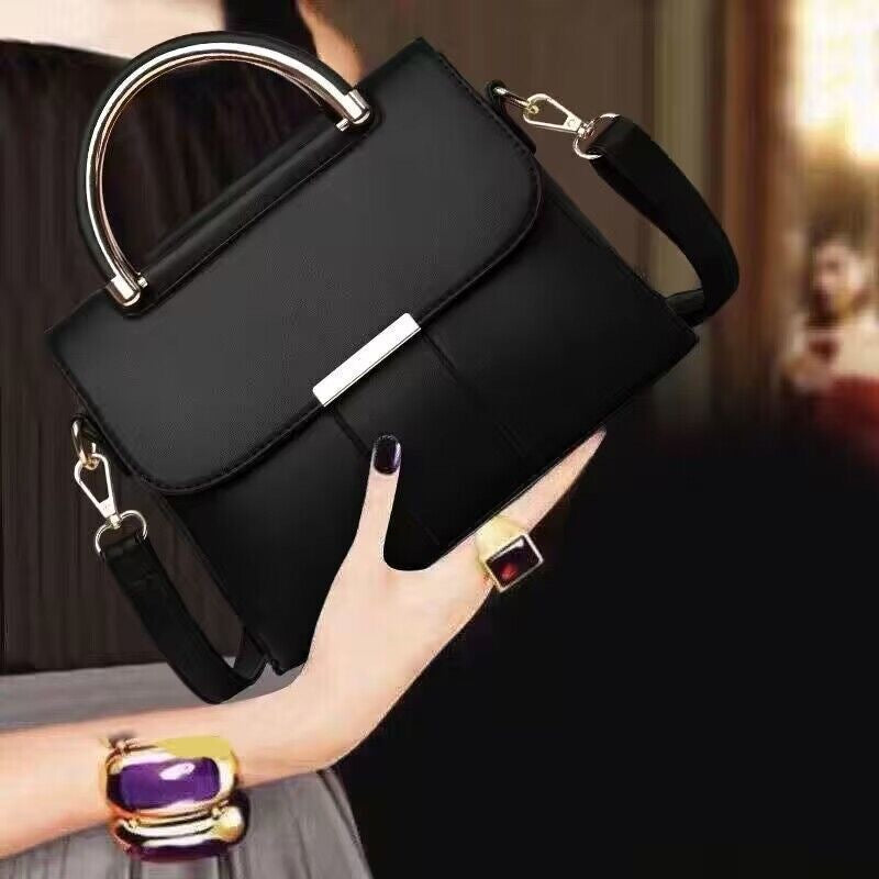 Bolsa de textura de couro genuíno para mulheres, nova bolsa de ombro versátil crossbody, bolsa de moda feminina de cor sólida, simples e moderna de grande capacidade