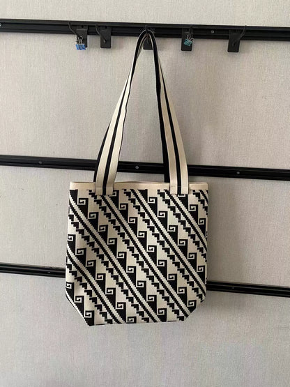 Bolsa de malha de grande capacidade bolsa de ombro feminina versátil moda crossbody bolsa balde bolsa de ombro