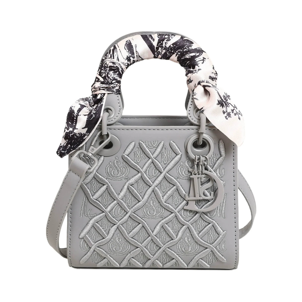 Bolsa Princesa Diana com Bordado Pesado, Nova Moda, Bolsa de Seda, Bolsa de Ombro de Alta Qualidade para Mulheres