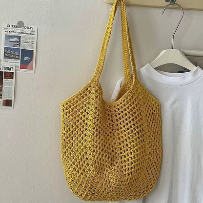 Bolsa Tote de Grande Capacidade, Bolsa de Palha, Bolsa de Ombro de Verão, Bolsa de Palha Feminina Feita à Mão, Nova Bolsa de Praia para Férias