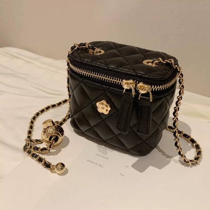Bolsa feminina 2025 Nova coleção camélia losango corrente caixa bolsa pequena feminina verão mini bolsa de ombro transversal