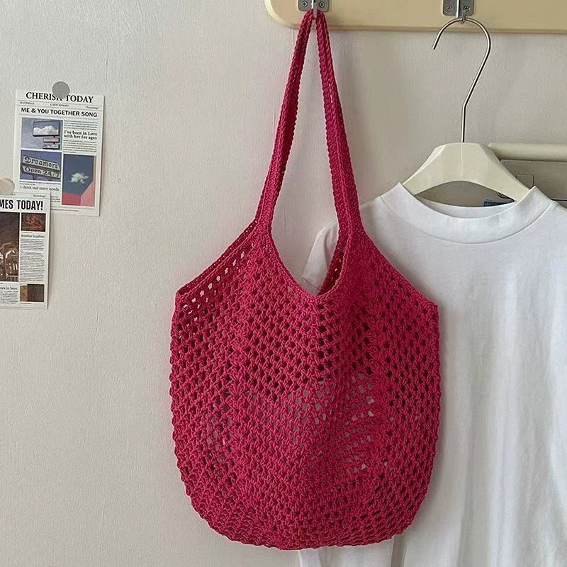 Bolsa Tote de Grande Capacidade, Bolsa de Palha, Bolsa de Ombro de Verão, Bolsa de Palha Feminina Feita à Mão, Nova Bolsa de Praia para Férias