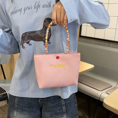 Bolsa Fofa e Elegante - Bolsa Tote Feminina, Fashion, Portátil e Versátil - Perfeita para Retocos de Maquiagem, Prática para Passeios, Design Exclusivo, Disponível para Atacado.