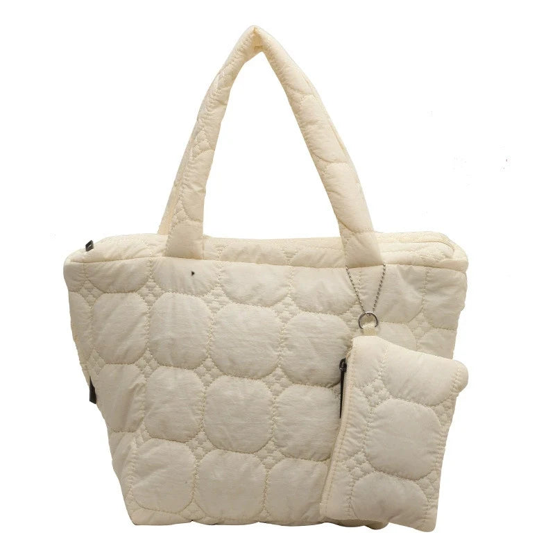 Bolsa tote casual e moderna de grande capacidade, nova bolsa de estilo coreano para mulheres, bolsa de ombro simples e elegante.