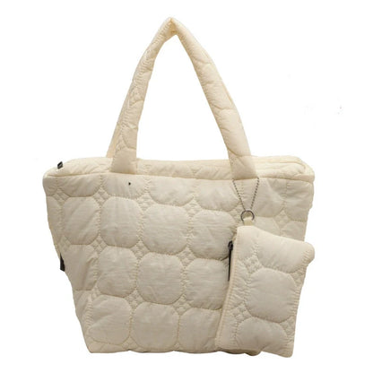 Bolsa tote casual e moderna de grande capacidade, nova bolsa de estilo coreano para mulheres, bolsa de ombro simples e elegante.