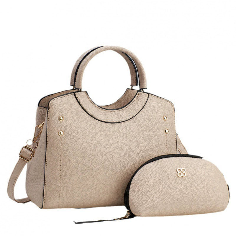 Conjunto de bolsas femininas de Taizhou, bolsa mãe, duas peças, cor pura, grande capacidade, bolsa feminina de ombro, bolsa transversal, bolsas por atacado.