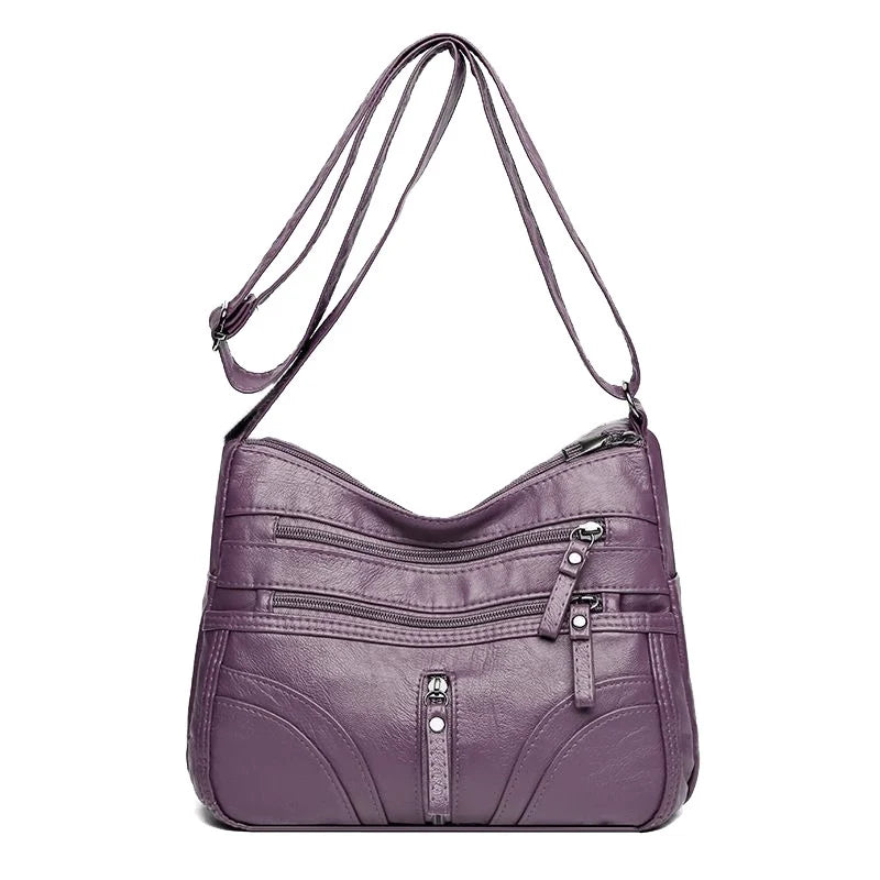 Nova coleção de bolsas de exportação transfronteiriça. A bolsa feminina mais fácil de combinar, bolsa tiracolo, bolsa de ombro de grande capacidade com textura de couro macio e moderna, bolsa de vestuário feminino.