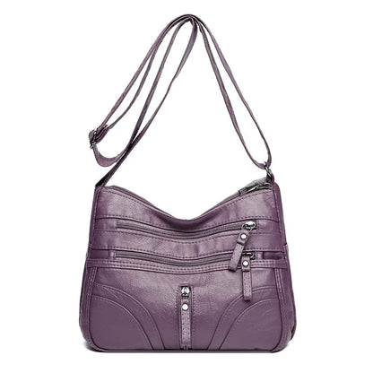 Nova coleção de bolsas de exportação transfronteiriça. A bolsa feminina mais fácil de combinar, bolsa tiracolo, bolsa de ombro de grande capacidade com textura de couro macio e moderna, bolsa de vestuário feminino.