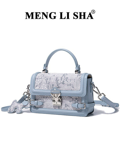 Bolsa transversal de ombro pequena e quadrada, bordada, estilo retrô de luxo, para mulheres, nova coleção 2026, moderna e versátil para o dia a dia.
