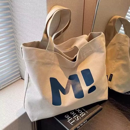 Sacola de lona feminina grande capacidade resistente sacola de compras de supermercado simples e versátil 2024 nova bolsa de ombro sacola tote