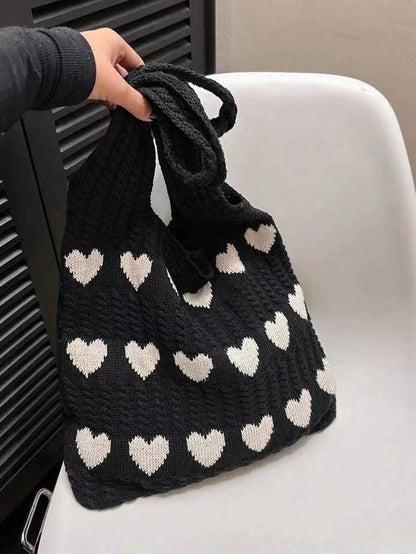 Nova coleção 2026: Bolsa de ombro feminina, bolsa de tricô, moda fácil de combinar, bolsa de lã tricotada, bolsa tiracolo, sacola, bolsa bucket.