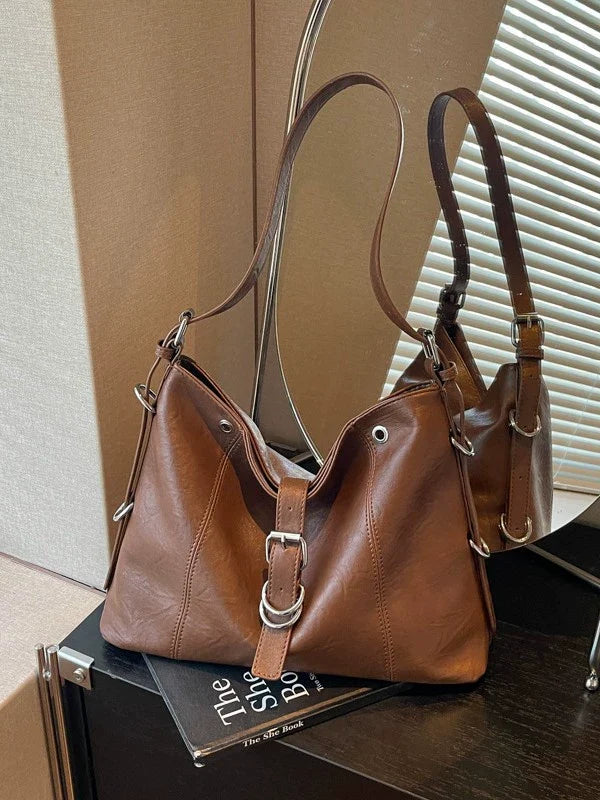 Bolsa Tote Feminina de Grande Capacidade - Nova Coleção Outono/Inverno 2026 - Bolsa de Ombro e Transversal Versátil para Escola e Trabalho.