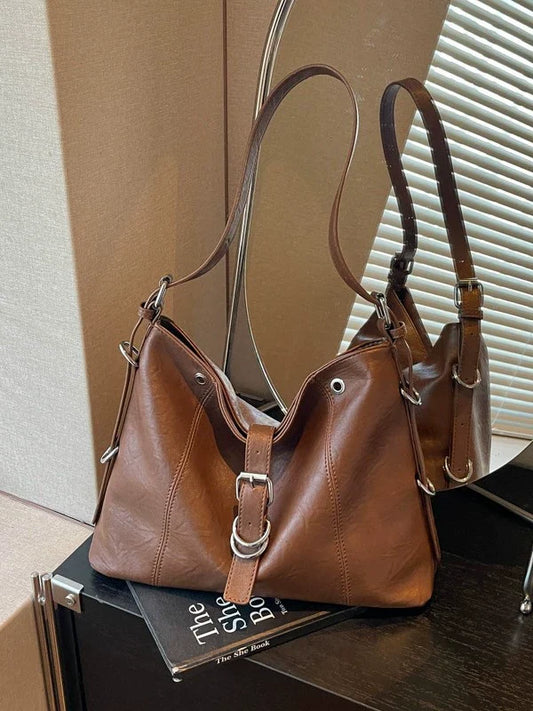 Bolsa Tote Feminina de Grande Capacidade - Nova Coleção Outono/Inverno 2026 - Bolsa de Ombro e Transversal Versátil para Escola e Trabalho.