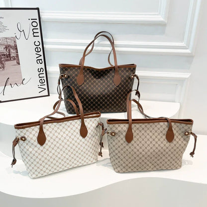 Bolsa Feminina 2025 Nova Moda e Estilosa Estampada Bolsa de Ombro Bolsa de Mão Bolsa de Trabalho Grande Capacidade Sacola