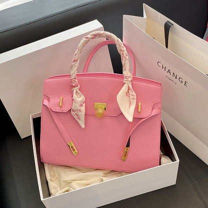 Bolsa Kelly de Grande Capacidade Feminina 2026 Nova ColeçãoEstilo de NichoLuxo AcessívelBolsa de Ombro para TrabalhoBolsa Satchel Feminina Elegante