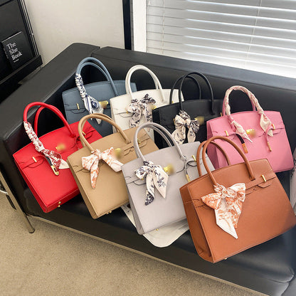 Bolsa Kelly de Grande Capacidade Feminina 2026 Nova ColeçãoEstilo de NichoLuxo AcessívelBolsa de Ombro para TrabalhoBolsa Satchel Feminina Elegante