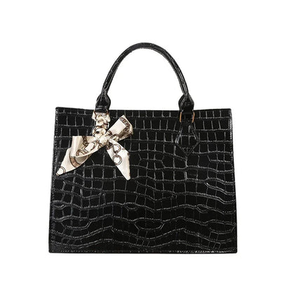Bolsa Feminina de Alta Qualidade e Grande Capacidade 2026: Nova Moda, Bolsa Tote Simples para o Dia a Dia com Estampa Crocodilo