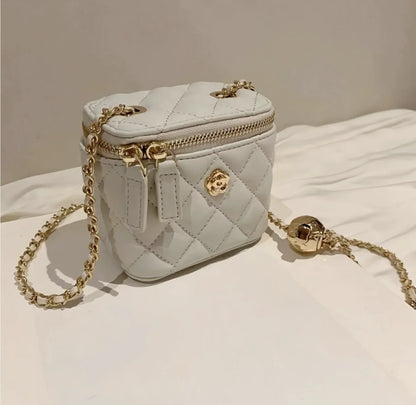 Bolsa feminina 2025 Nova coleção camélia losango corrente caixa bolsa pequena feminina verão mini bolsa de ombro transversal