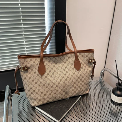 Bolsa Feminina 2025 Nova Moda e Estilosa Estampada Bolsa de Ombro Bolsa de Mão Bolsa de Trabalho Grande Capacidade Sacola