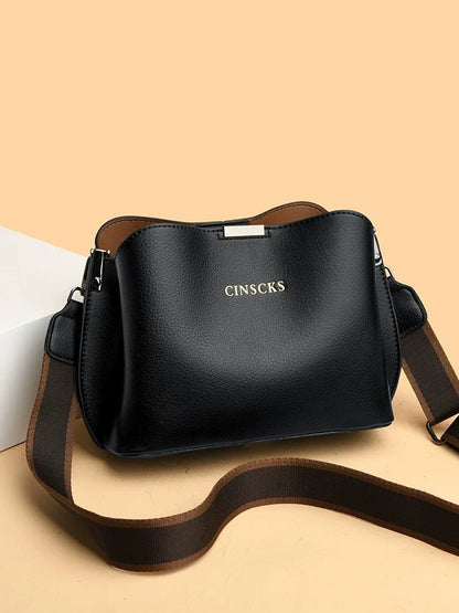 Bolsa transversal de luxo leve para mulheres 2024 nova bolsa de ombro fashion couro macio grande capacidade bolsa casual feminina