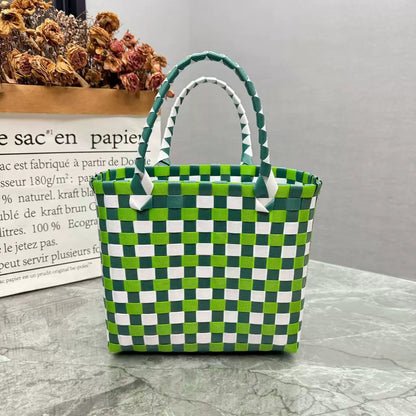 Nova bolsa de presente de cesta de presente de plástico tecido bolsa de presente estilo fresco bolsa de praia bolsa feminina.