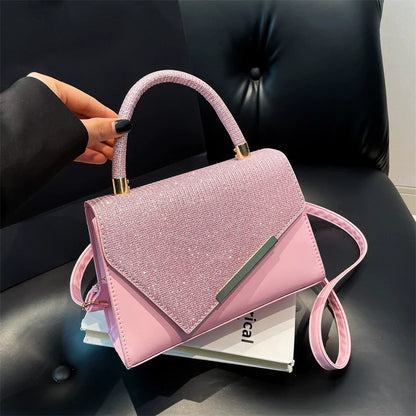 Bolsa transversal de ombro feminina de alta qualidade, estilo novo, versátil, com bordado em fio dourado, pequena e quadrada.